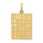 10K Solid Gold Bingo Card Charm with Polished Finish  Playful & Elegant
