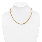 14K Polished Square Twisted Link Necklace