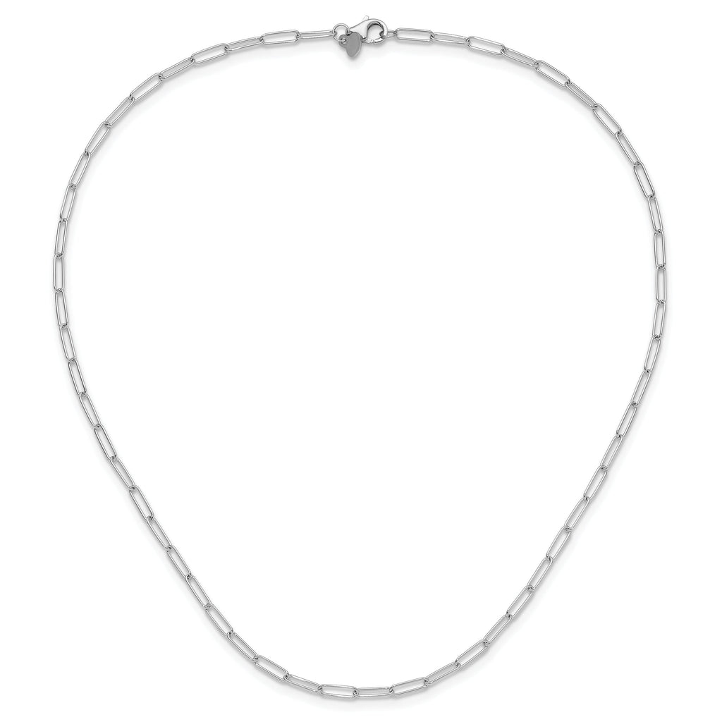 14K White Gold Polished Fancy Link Necklace