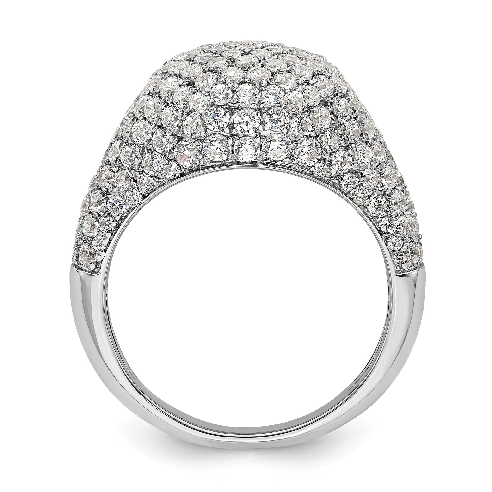 14k White Gold 2 3/8 carat Lab Grown Diamond VS/SI+ G+ Complete Cluster Fashion Ring