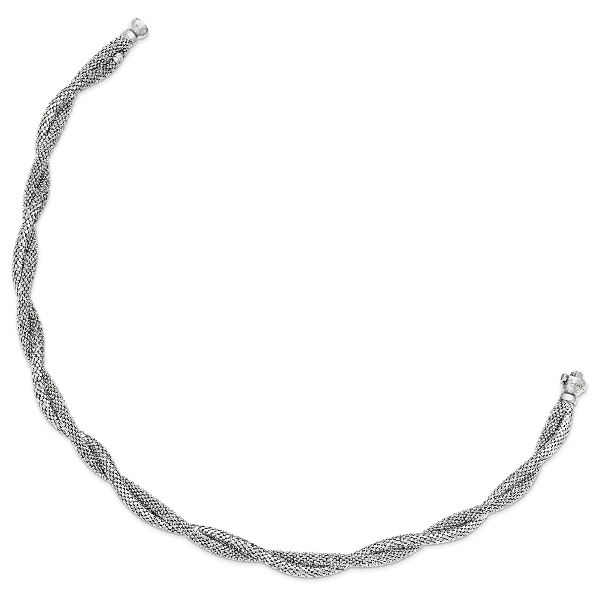 Sterling Silver Twisted Mesh Necklace Secondary image