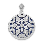 Sterling Silver Rhodium-plated 20mm Round With Diamond Vintage Locket