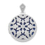 Sterling Silver Rhodium-plated 20mm Round With Diamond Vintage Locket