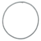 14k White Gold 53 7/8 carat Lab Grown Diamond VS/SI+ G+ Complete Round 22 inch Straight Tennis Necklace