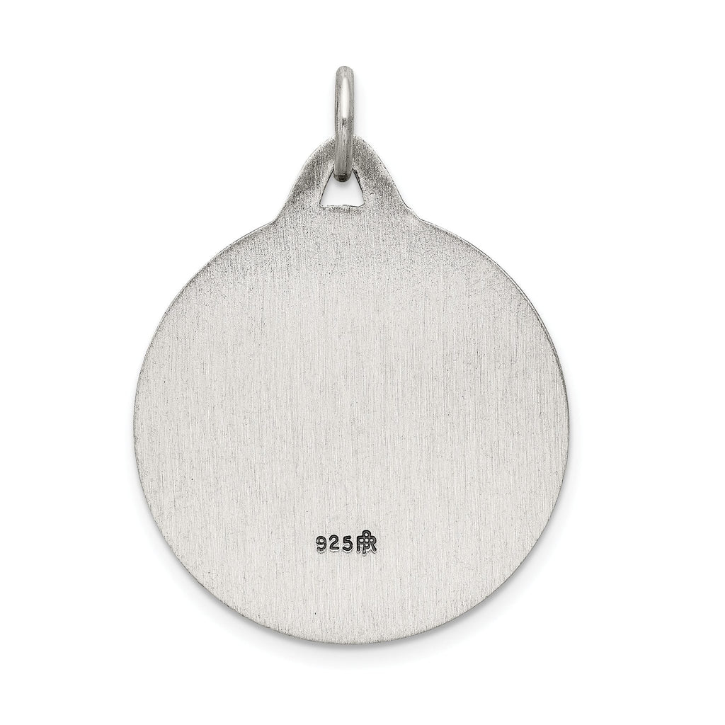 Sterling Silver 925 Antiqued Jesus Medal Pendant Vintage Inspired