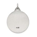 Sterling Silver 925 Antiqued Jesus Medal Pendant Vintage Inspired