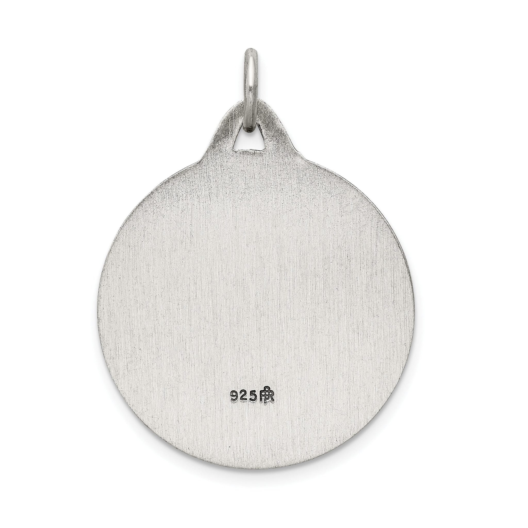 Sterling Silver 925 Antiqued Jesus Medal Pendant Vintage Inspired
