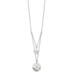 Sterling Silver Starfish and Sand Dollar 18 inch 2-strand Necklace