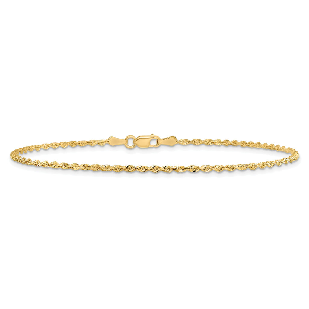 Diamond-Cut Quadruple Rope Anklet in 10K Yellow Gold, 1.85mm