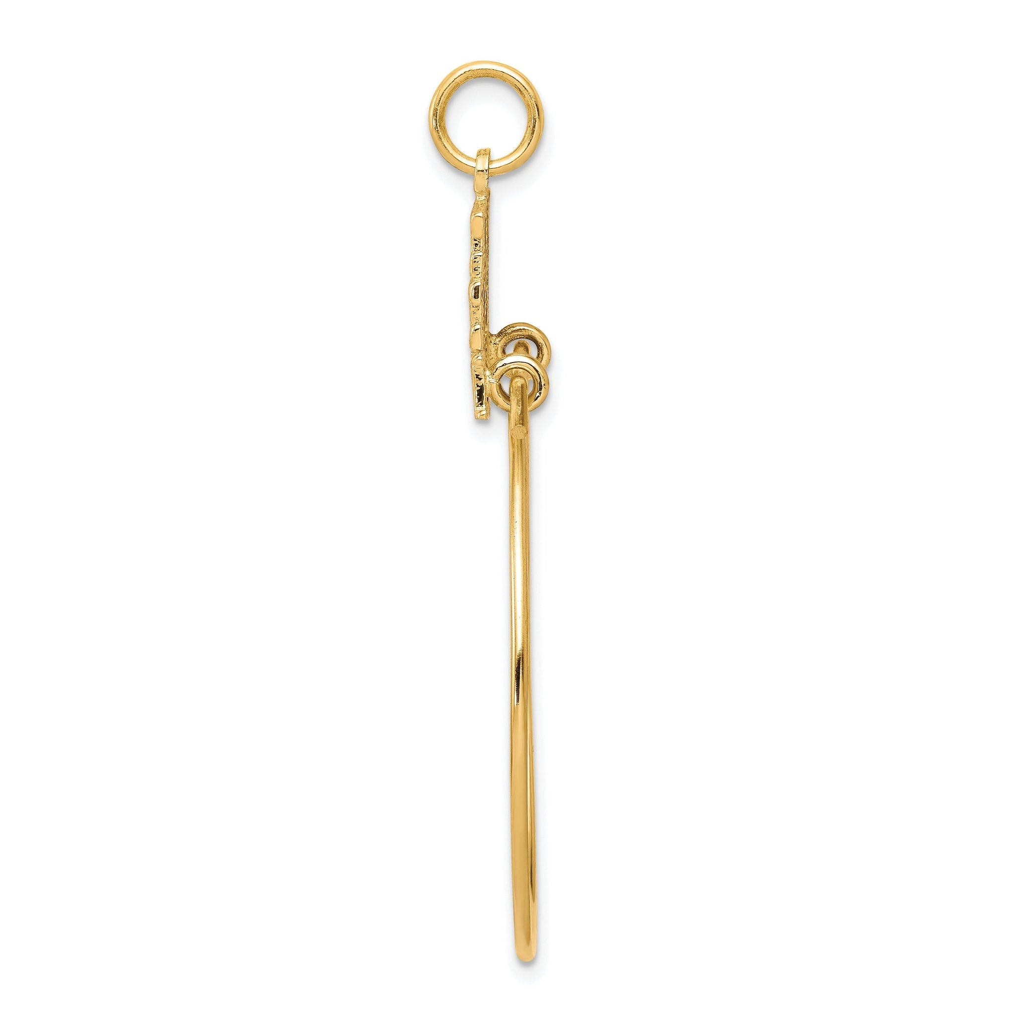 10K Gold Charm Holder with Polished Finish Live Love Laugh Design Secondary image