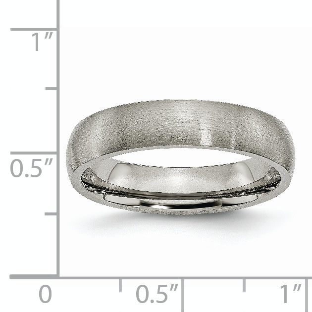 Brushed Comfort-Fit Wedding Band in Titanium, 5mm