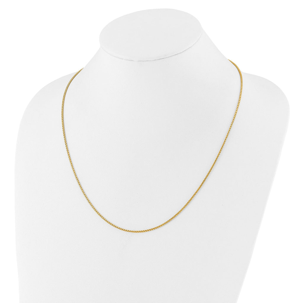 Sterling Silver Gold-plated Adjustable 1.5mm Round Box Chain