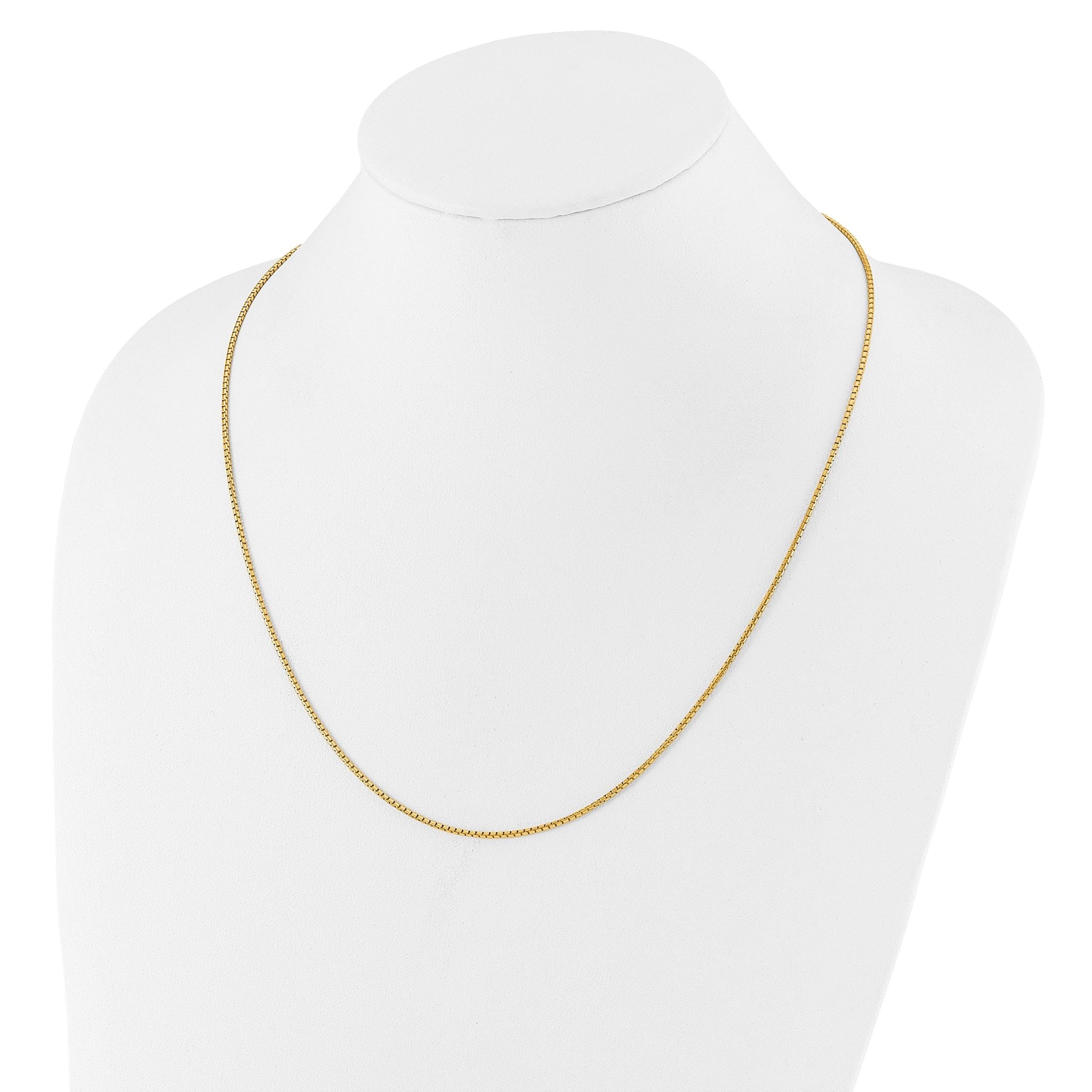 Sterling Silver Gold-plated Adjustable 1.5mm Round Box Chain