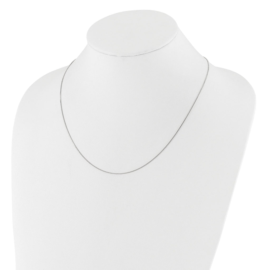 0.7mm 10K White Gold Box Chain