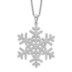 Brilliant Embers Sterling Silver Rhodium-plated 205 Stone 18 inch Micro PavÃƒÆ’Ã†â€™Ãƒâ€šÃ‚Â¢ÃƒÆ’Ã‚Â¢Ãƒâ€šÃ¢â‚¬Å¡Ãƒâ€šÃ‚Â¬ÃƒÆ’Ã¢â‚¬Â¦Ãƒâ€šÃ‚Â¡ CZ Snowflake Necklace with 2 Inch Extender