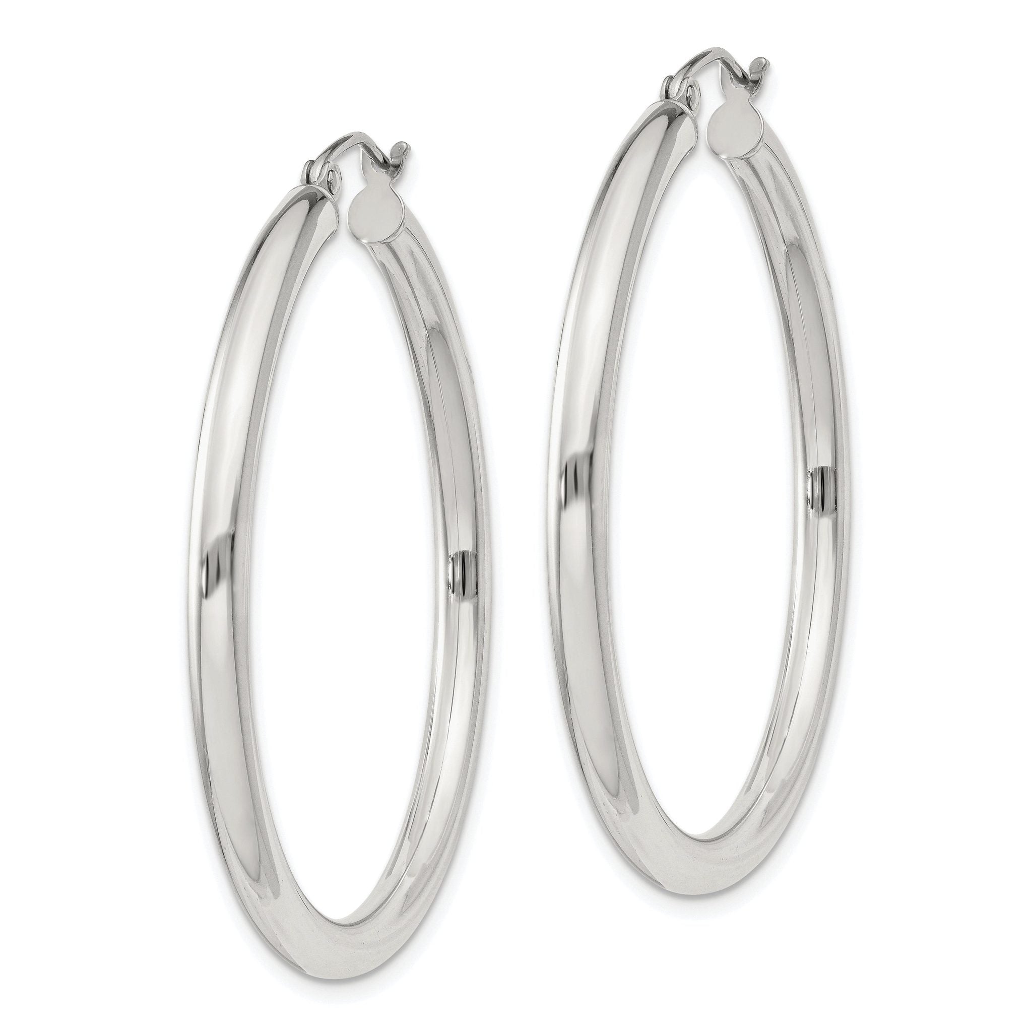 Sterling Silver 3mm Round Hoop Earrings Secondary image
