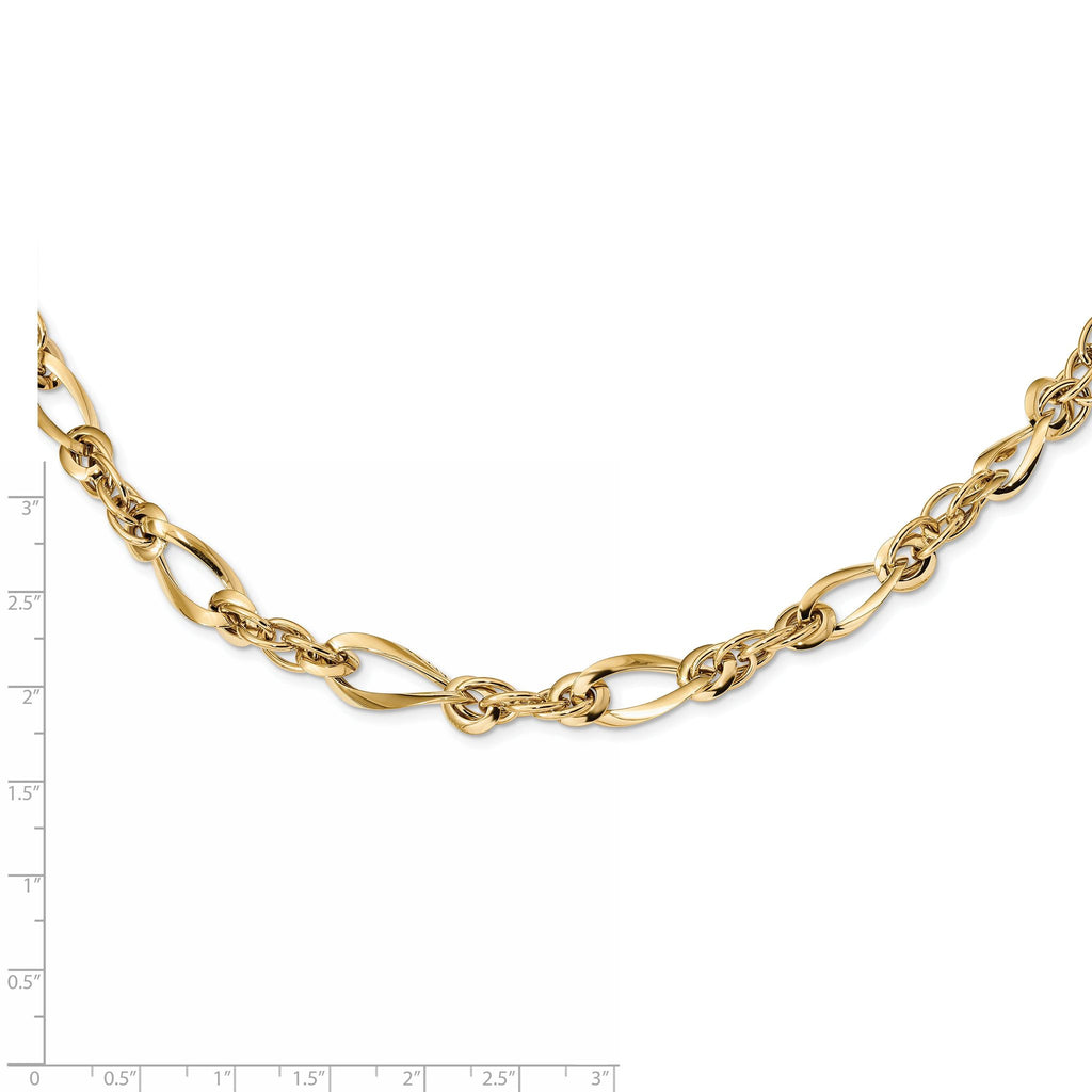 Sophia Jewelers 14K Gold Polished Fancy Link 18in Women's Necklace