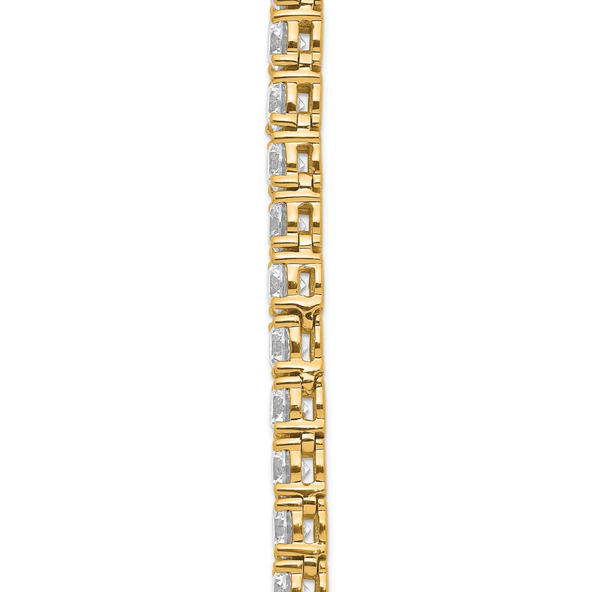 14k 42 7/8 carat Lab Grown Diamond VS+ F+ Complete Round 24 inch Straight Tennis Necklace