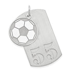 SS/Rhodium-plated Personalized 2-Piece Soccer Ball Dog Tag Charm