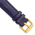 Navy Glove Leather Watch Band in 19mm with Gold-Tone Buckle