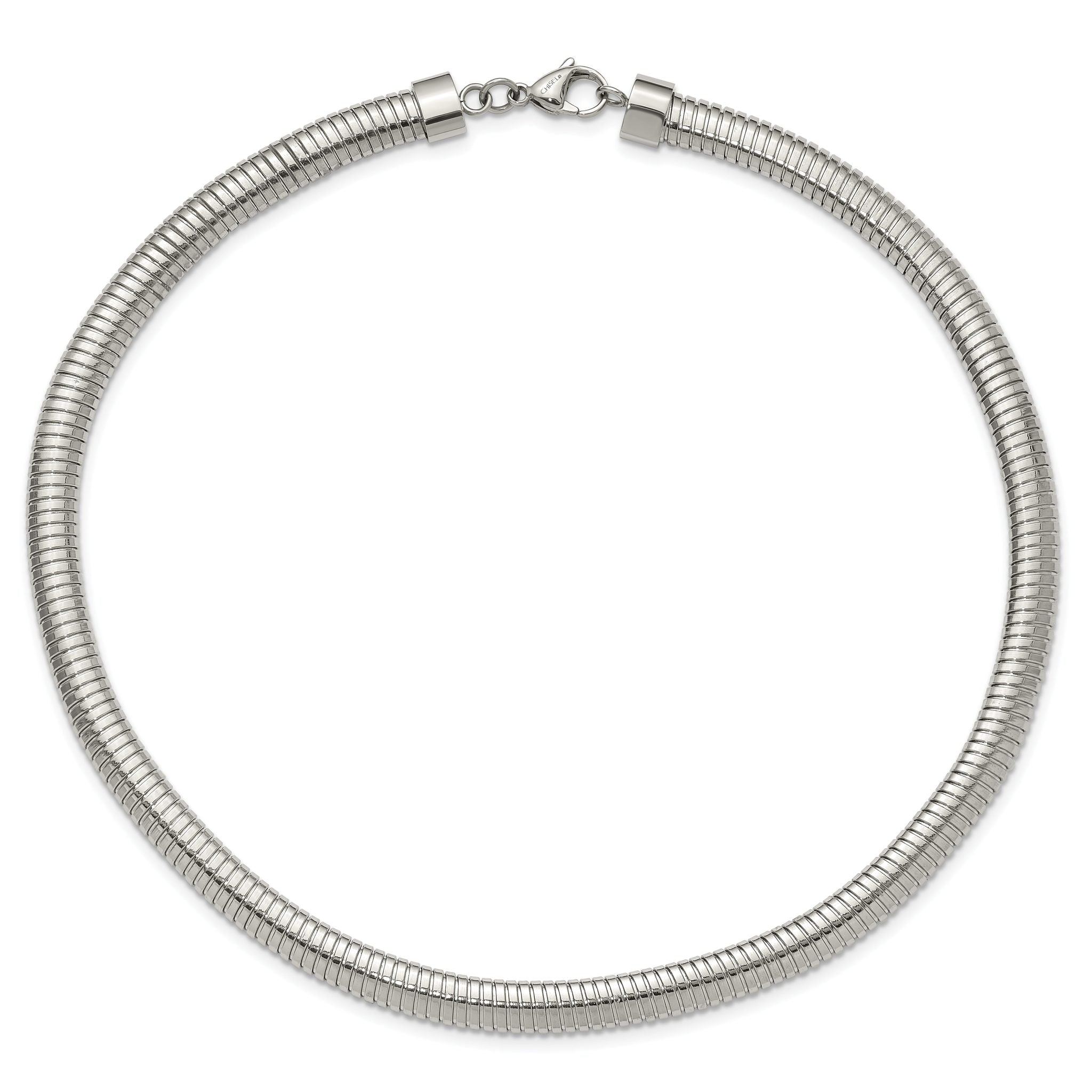 Polished Curb Chain Necklace in Stainless Steel, 8mm