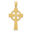 14K Gold Celtic Cross Pendant with Textured Detail  Solid Cast Design