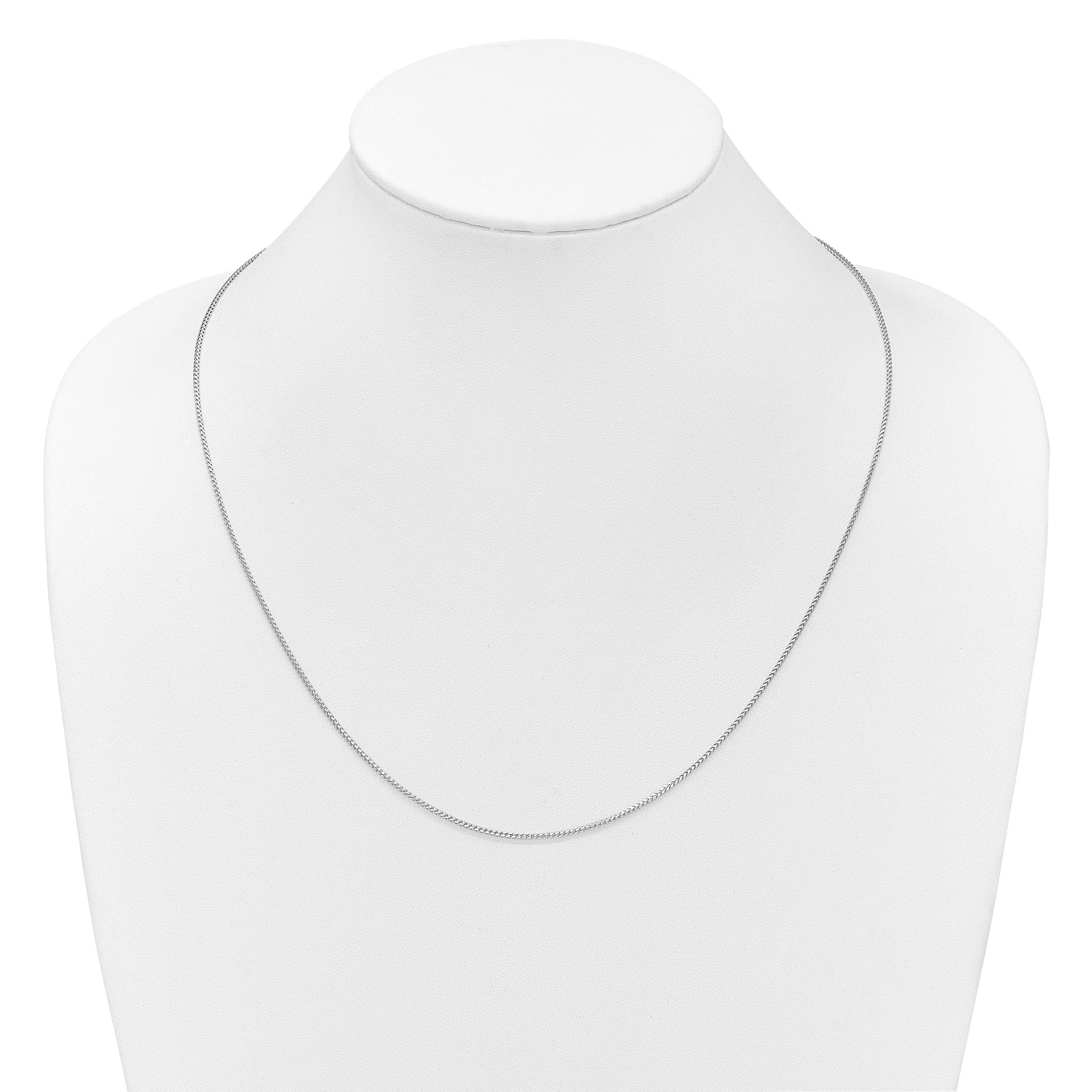14K White Gold Adjustable 1.25mm Franco Chain