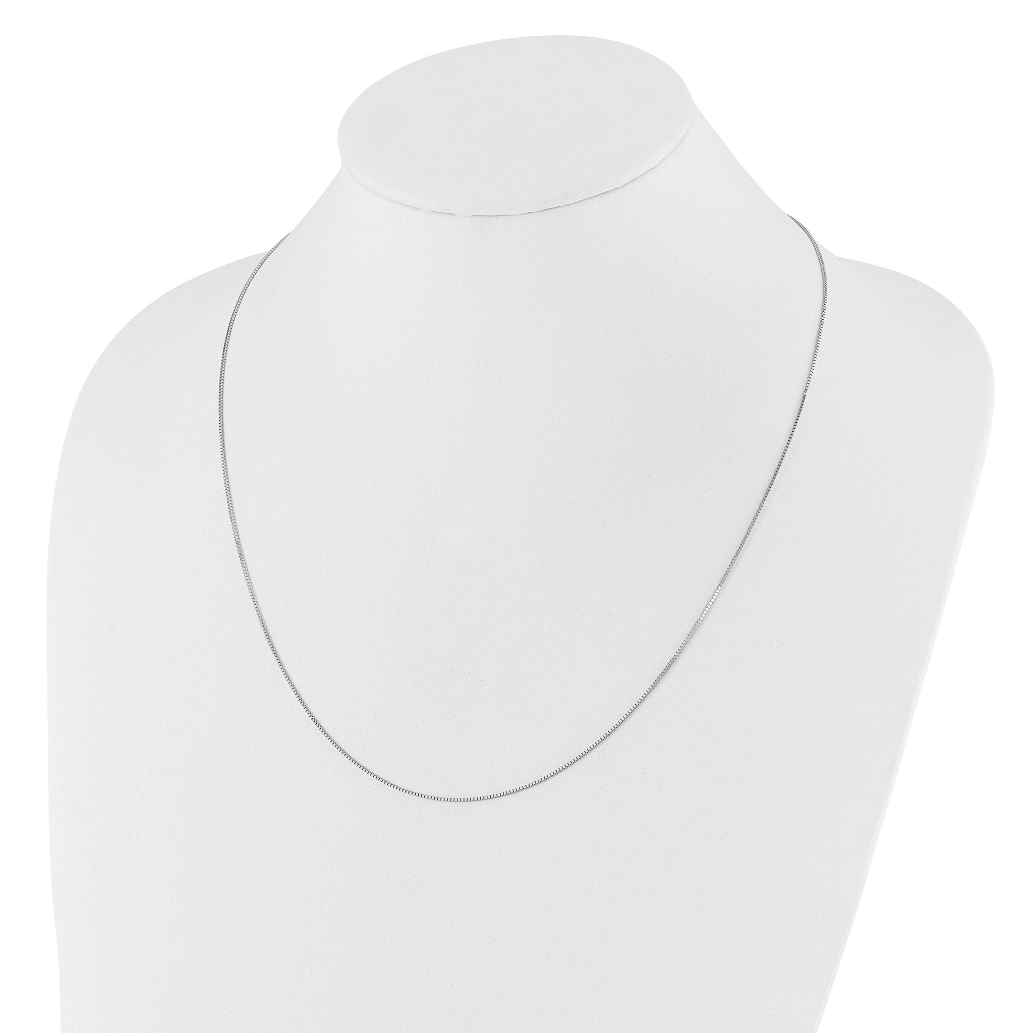0.8mm 14K White Gold Box Chain