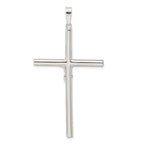 Sterling Silver 925 Hollow Crucifix Pendant with Polished Anti-Tarnish Finish