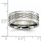 Celtic Knot Inlay Wedding Band in Titanium & Sterling Silver, 8mm