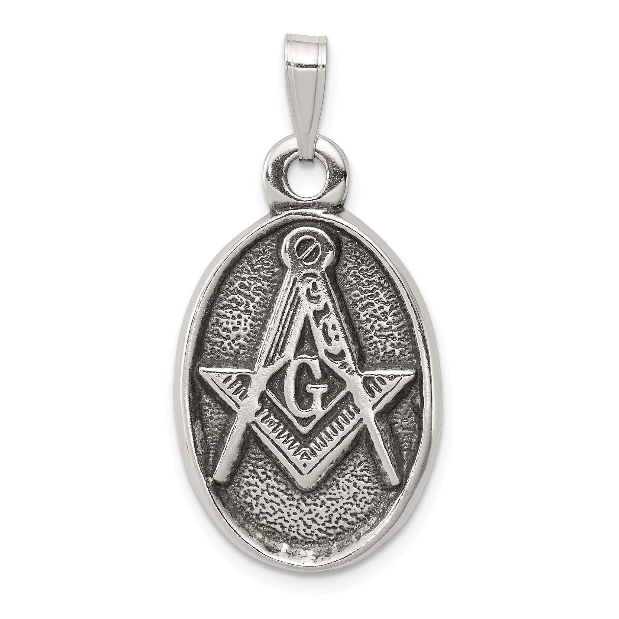 Sterling Silver 925 Masonic Antiqued Men's Pendant by Sophia Jewelers Main image