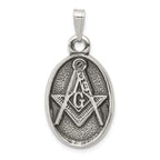 Sterling Silver 925 Masonic Antiqued Men's Pendant by Sophia Jewelers