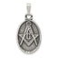 Sterling Silver 925 Masonic Antiqued Men's Pendant by Sophia Jewelers