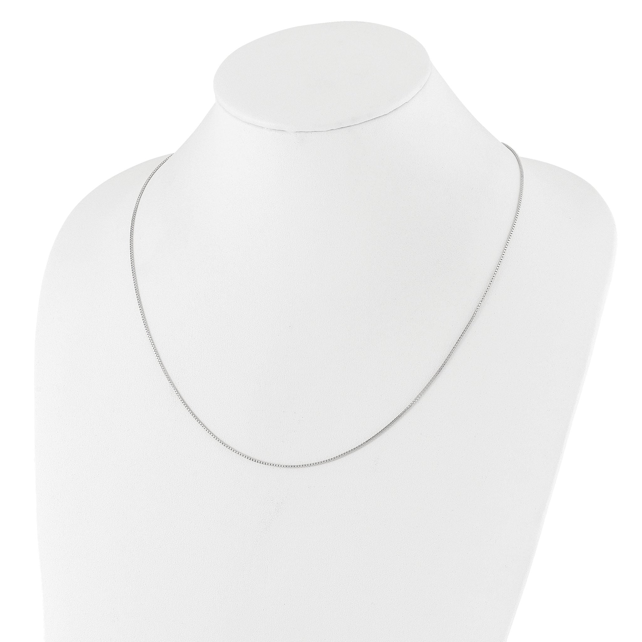 14K White Gold Adjustable 1mm  D/C Box Chain