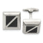 Carbon Fiber Inlay Square Cufflinks in Stainless Steel