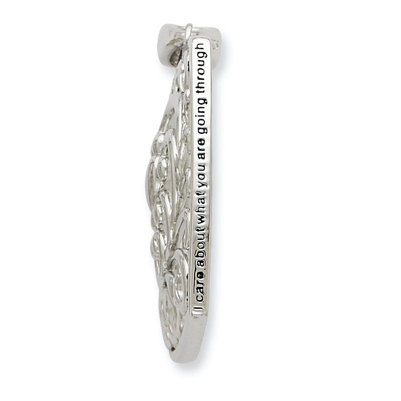 Sentimental Expressions Sterling Silver Rhodium-plated I Care About What You Are Going Through 18 Necklace Secondary image