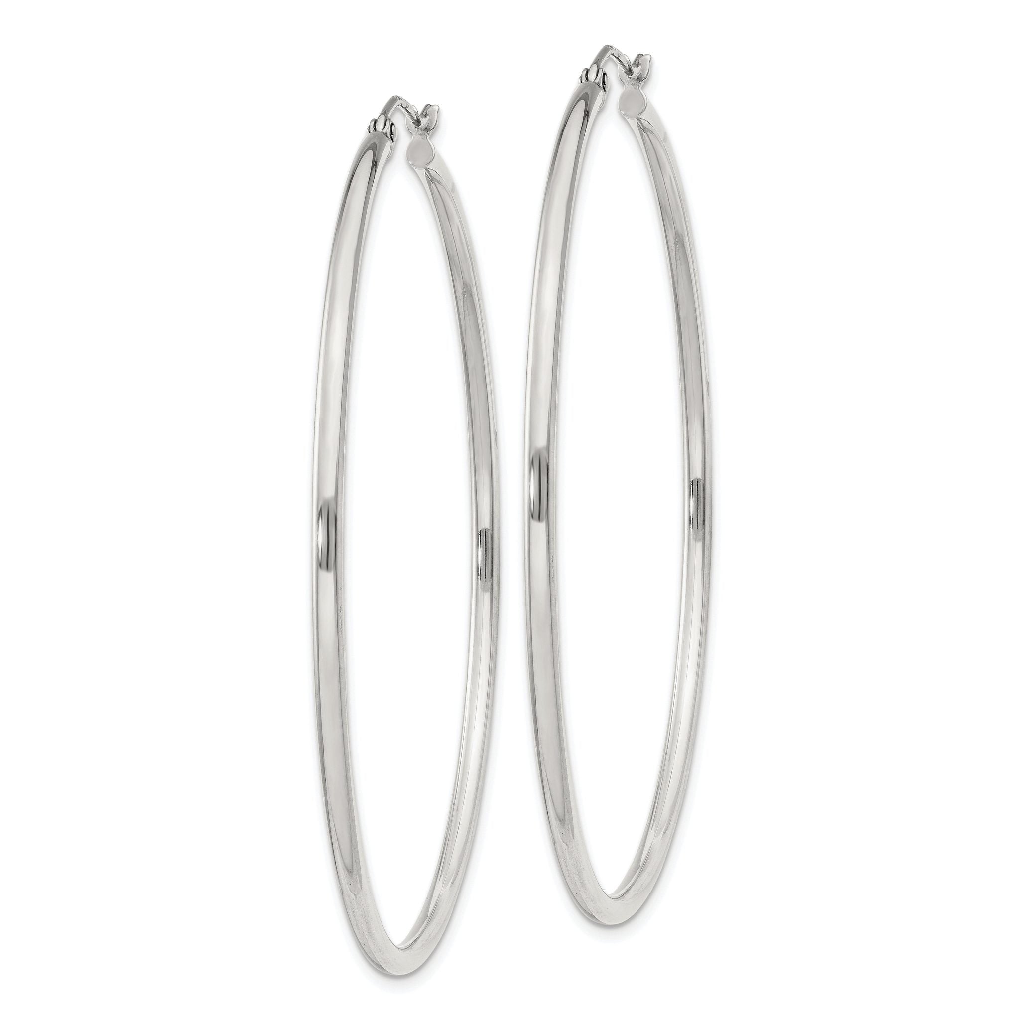 Sterling Silver 2mm Round Hoop Earrings Secondary image
