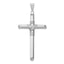 14K White Gold Polished Cross Pendant with Center Wrap & Rhodium Finish