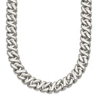 Sophia Jewelers Men's Polished Stainless Steel 24 Curb Chain Necklace