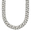 Sophia Jewelers Men's Polished Stainless Steel 24 Curb Chain Necklace