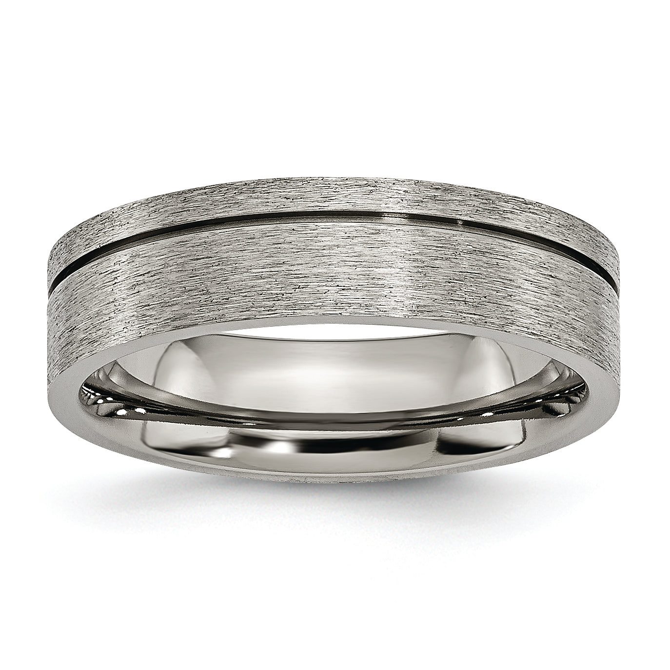 Grooved Wedding Band in Titanium, 6mm Main image
