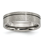Grooved Wedding Band in Titanium, 6mm