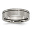 Grooved Wedding Band in Titanium, 6mm