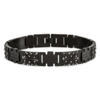 Stainless Steel Antiqued and Brushed Black IP-plated Link Bracelet for Men