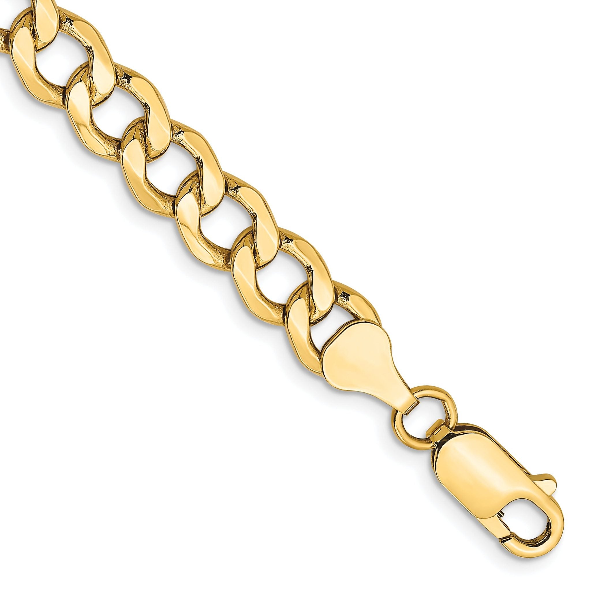 Curb Link Chain Bracelet in 10K Yellow Gold, 7mm Main image