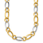 14K Two-Tone Polished Open Link Necklace with Fancy Lobster Clasp