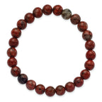 8mm Sesame Red Agate Beaded Stretch Bracelet