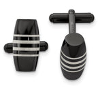 Polished Black Cufflinks in Stainless Steel