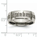 Chisel Titanium Polished Serenity Prayer Laser Design 8mm Band