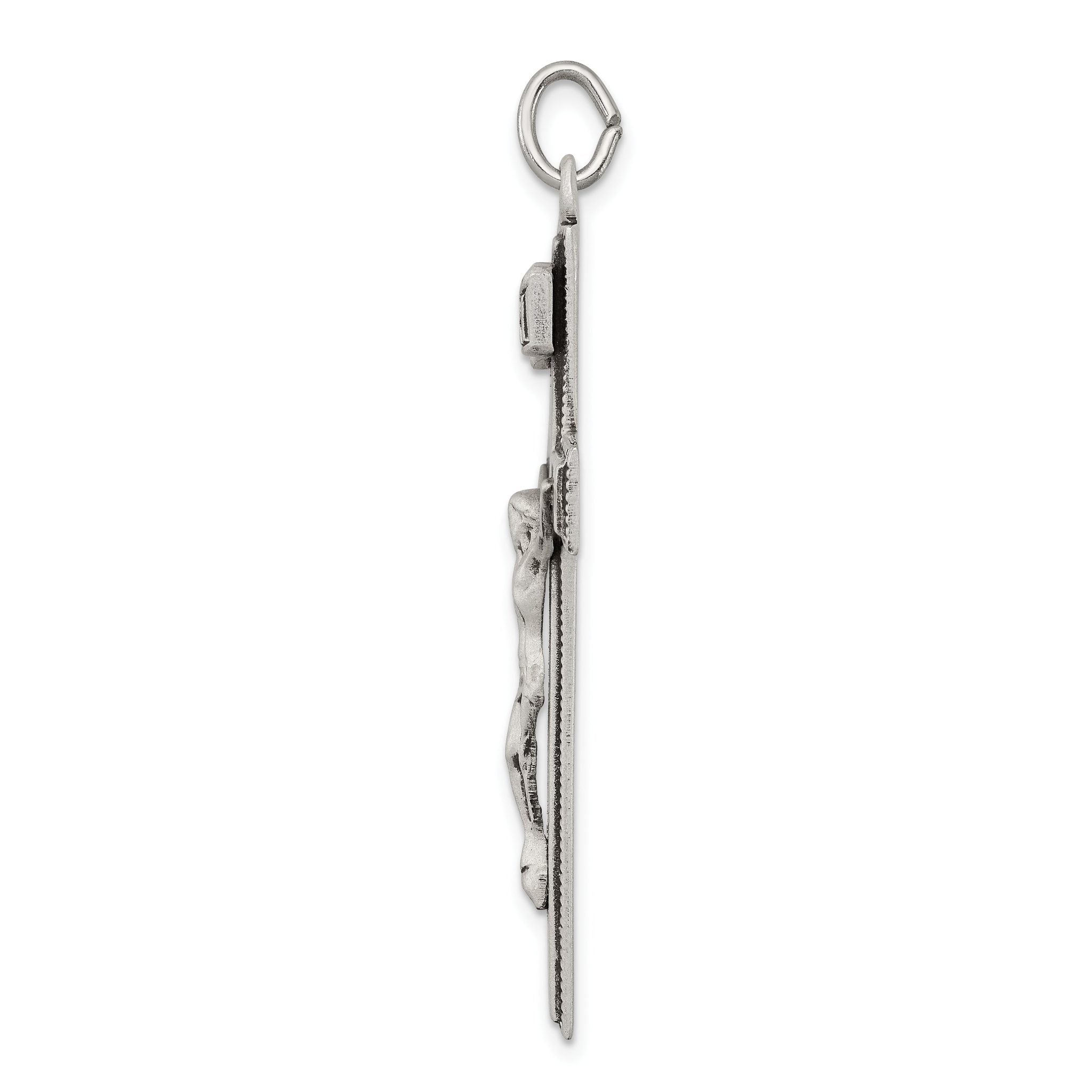 Sterling Silver 925 Polished INRI Crucifix Pendant Vintage Elegance by Sophia Jewelers Secondary image